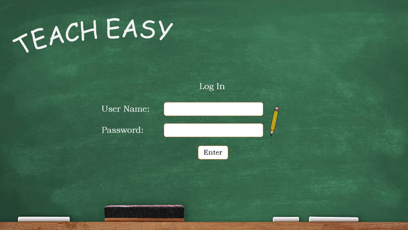 Teach Easy login page